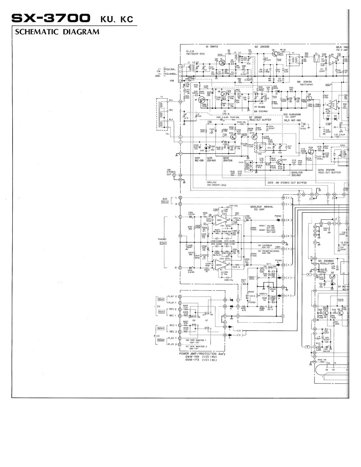 Pioneer SX-3700 Schematic