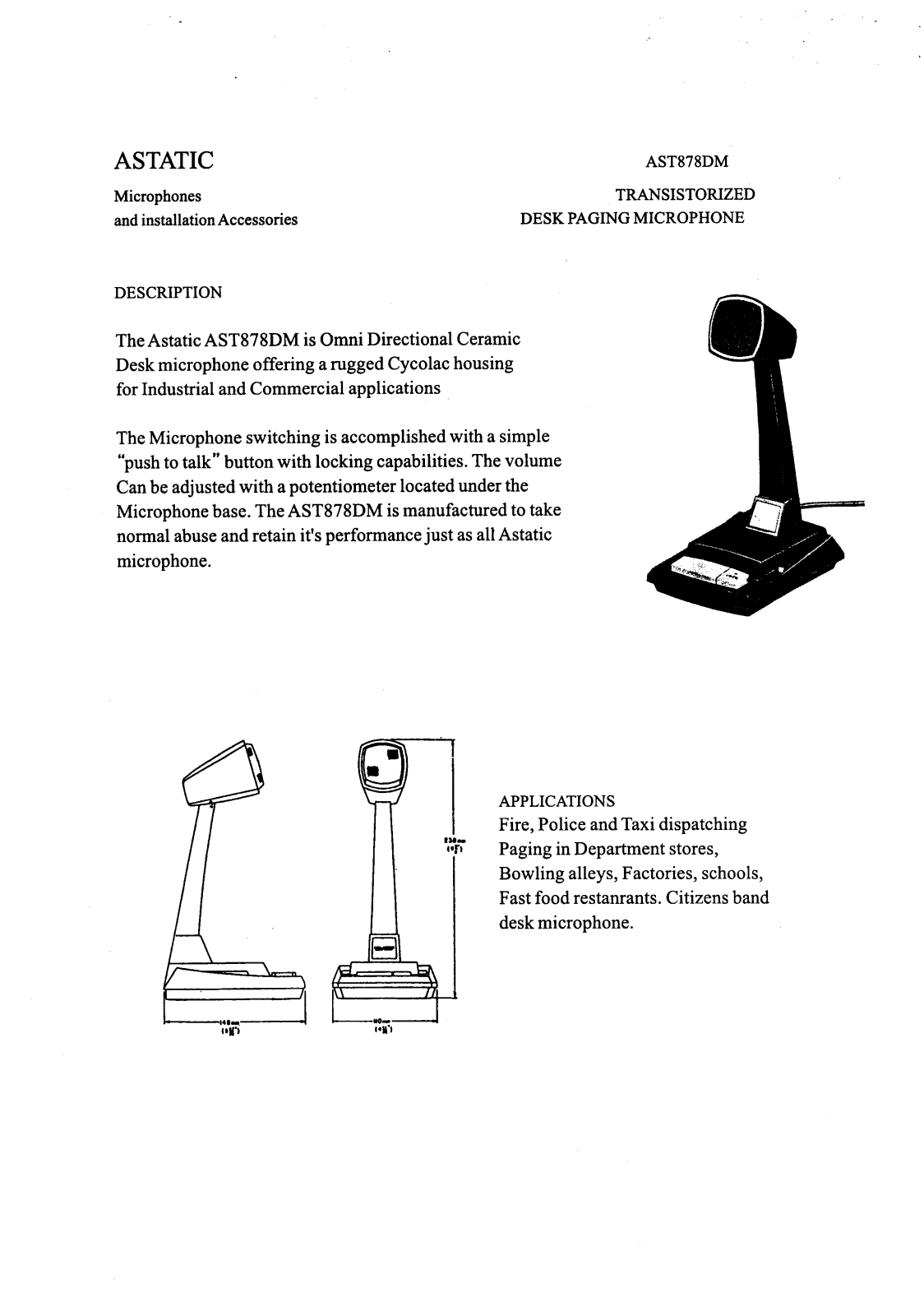 Astatic AST878DM User guide - ManualMachine.com