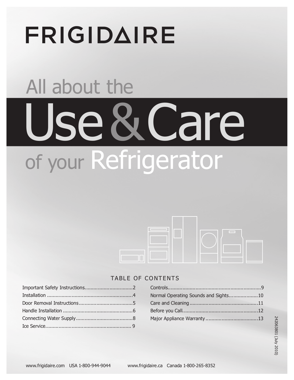 Frigidaire FFTR2126LB, FFTR1715LW, FGUI2149LP, FFHT1817LS, FFHT1814LW User Manual