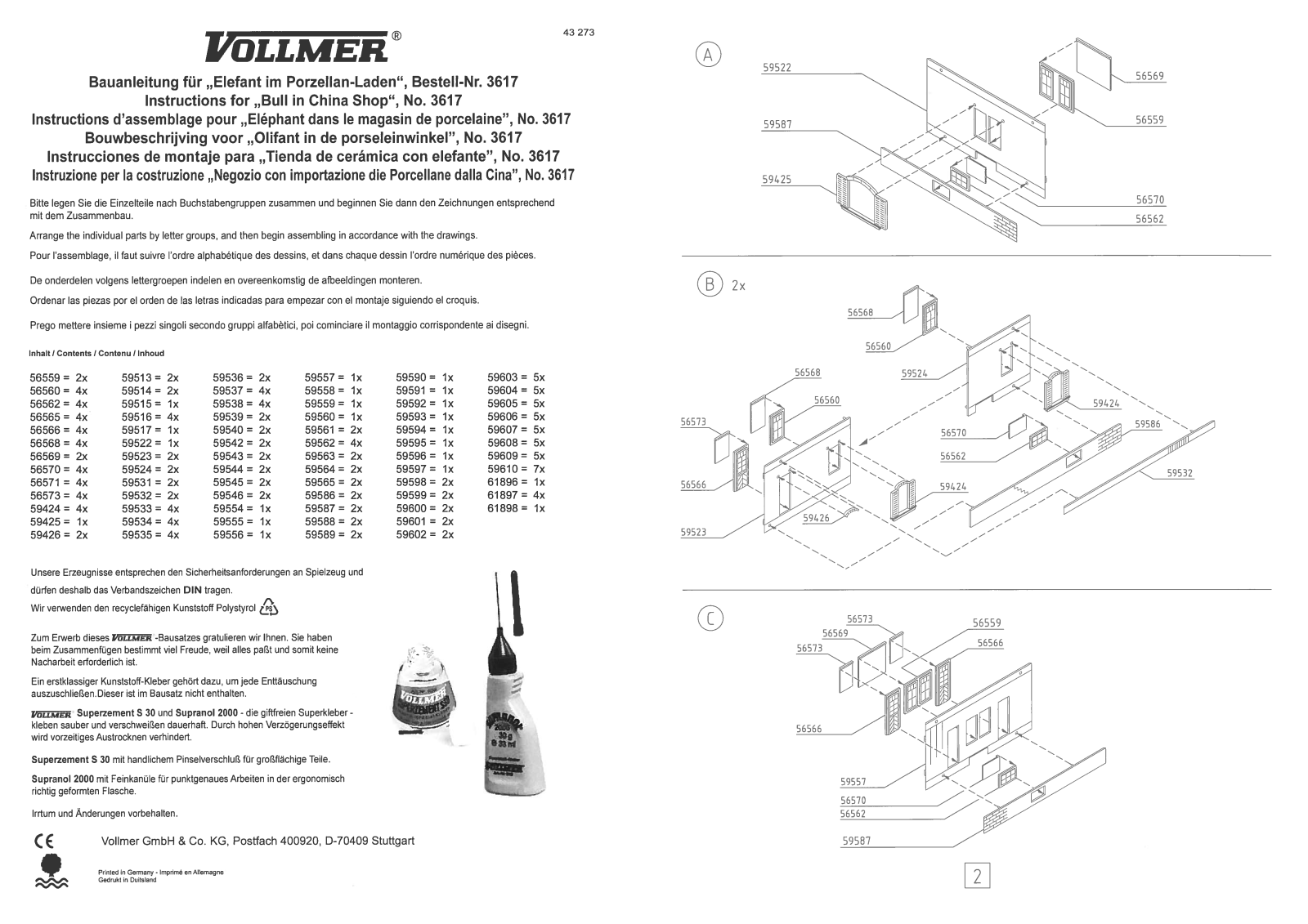 Vollmer 3617 Instructions