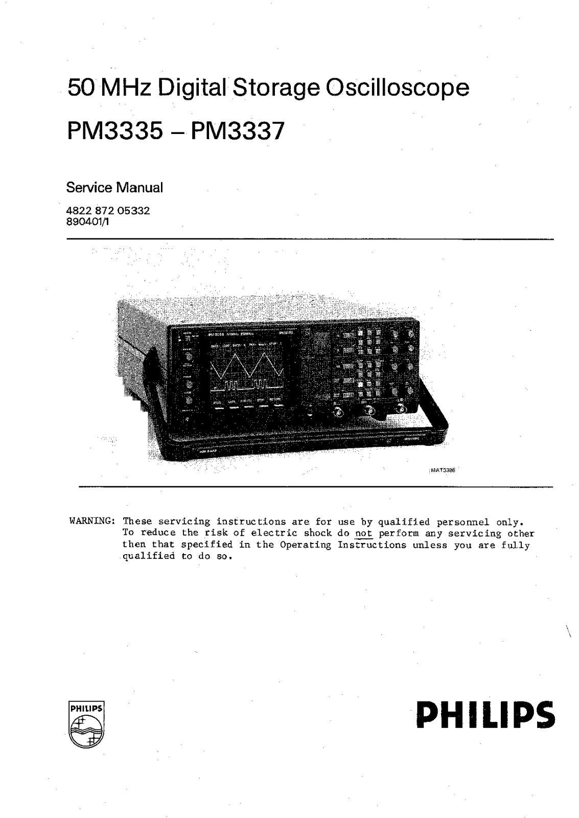 Philips PM-3337, PM-3335 Service Manual