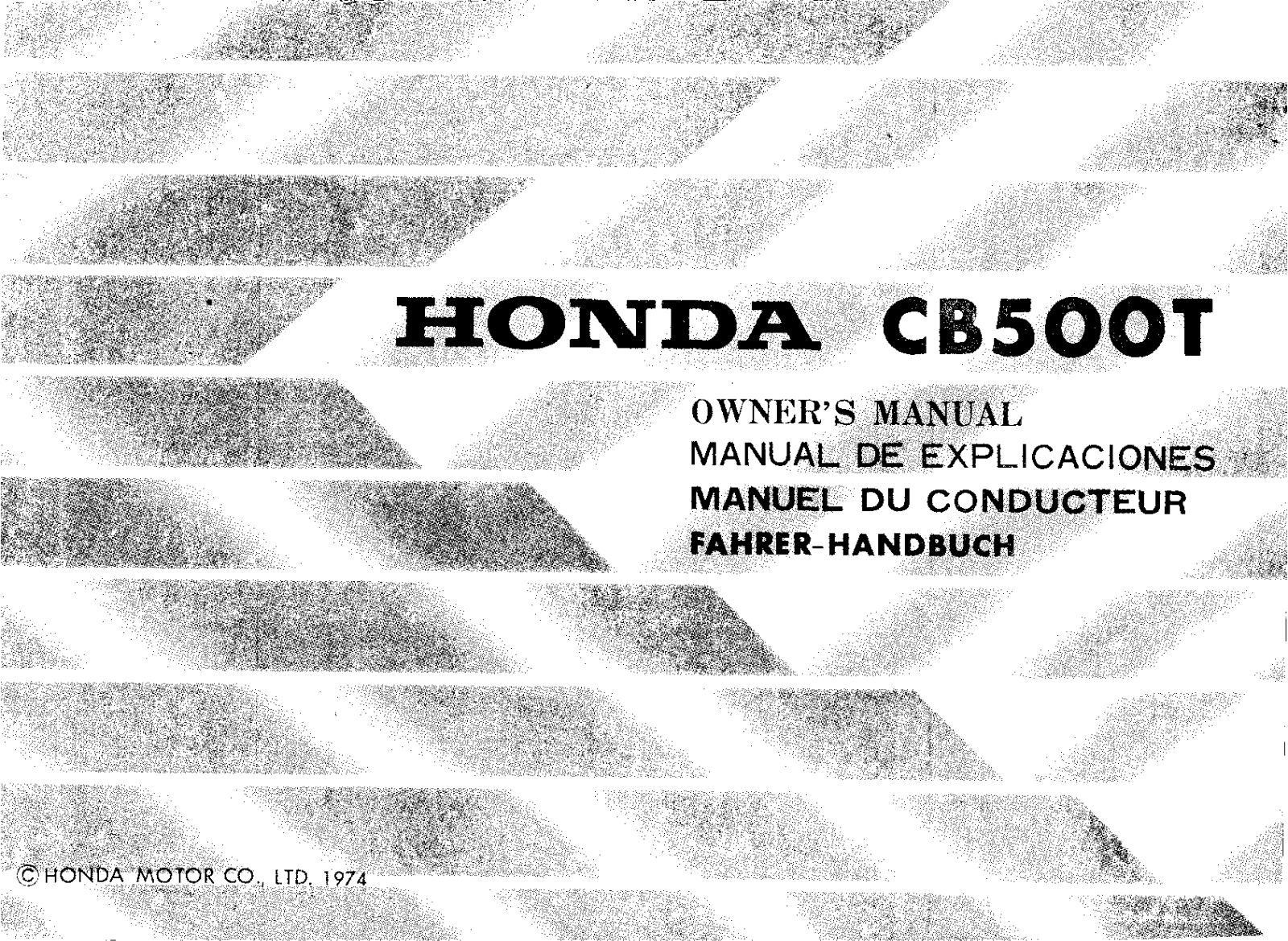 Honda CB500T 1974 Owner's Manual