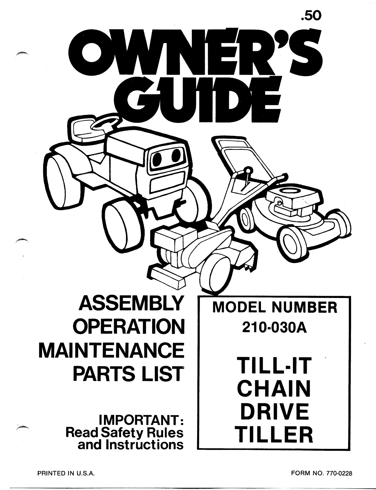 Mtd 210-030-000, 210-030-190 owners Manual