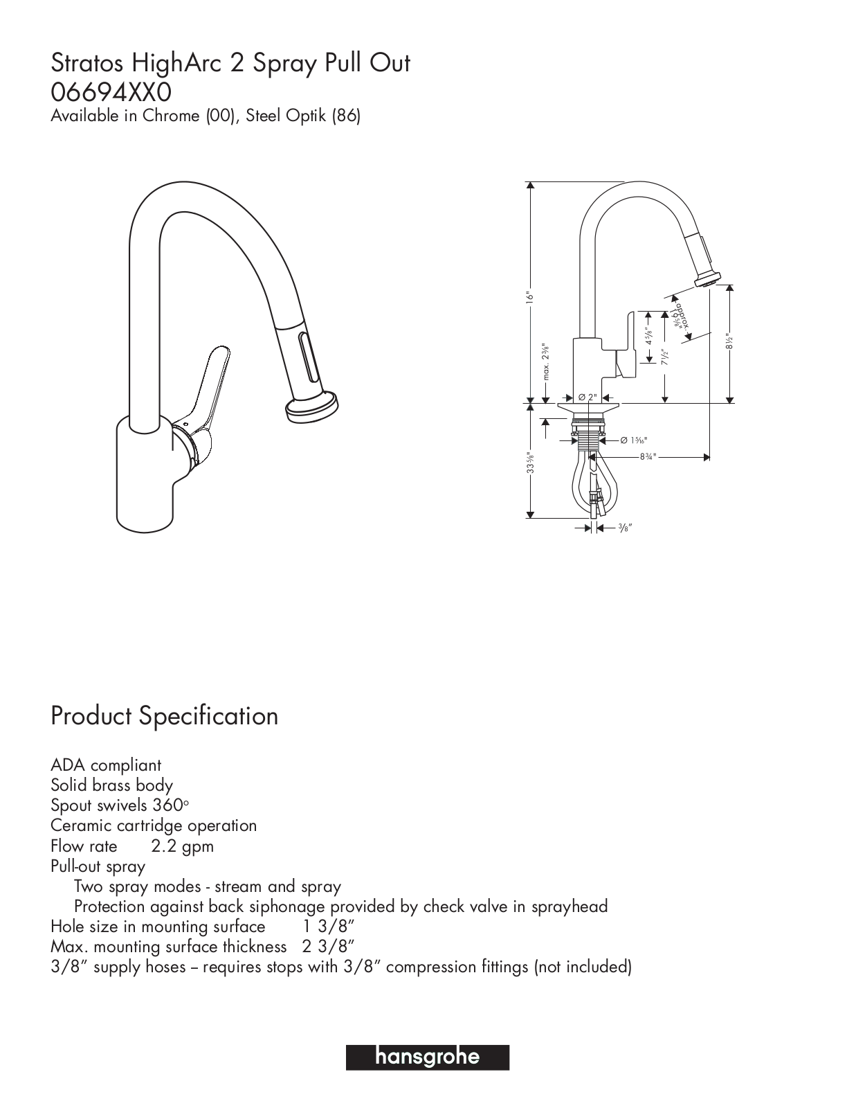 Hans Grohe 06694XX0 User Manual