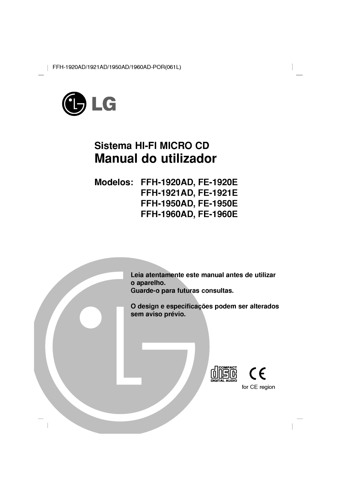 Lg FFH-1921AD, FFH-1950AD, FFH-1920E, FFH-1921E, FFH-1950E User Manual