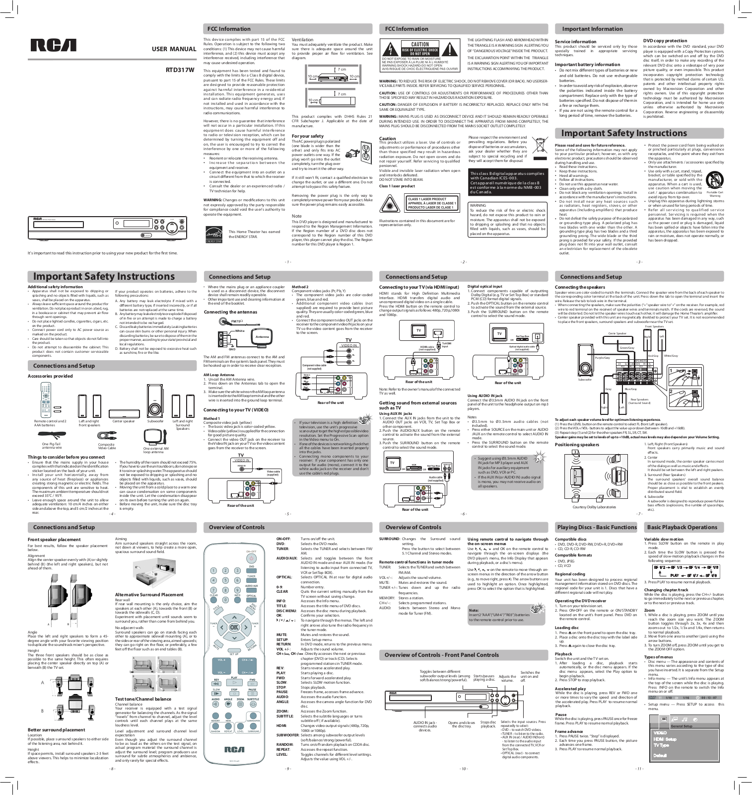 RCA RTD317W User Manual