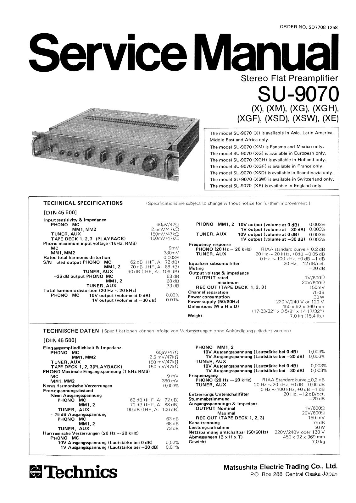 Technics SU-9070 Service manual
