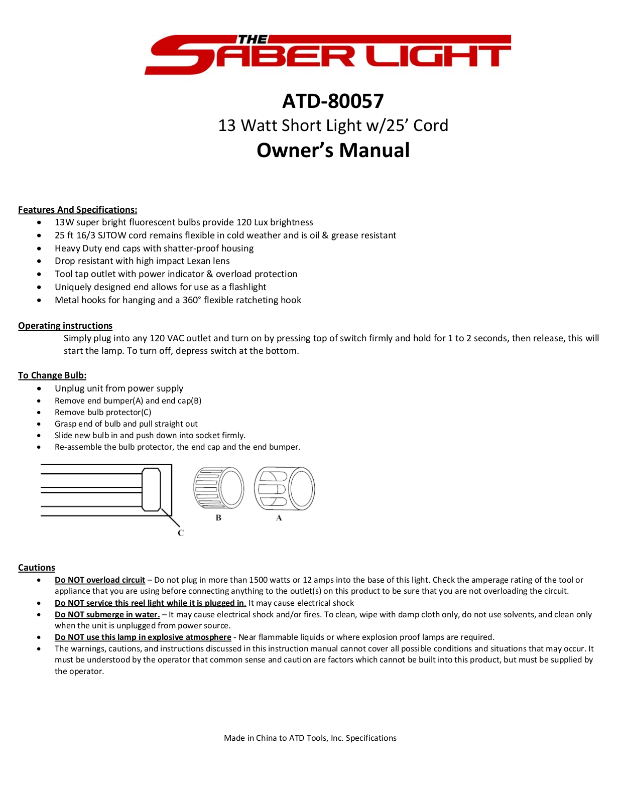 ATD Tools ATD-80057 User Manual