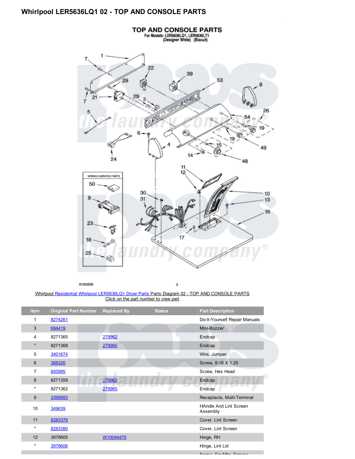 Whirlpool LER5636LQ1 Parts Diagram