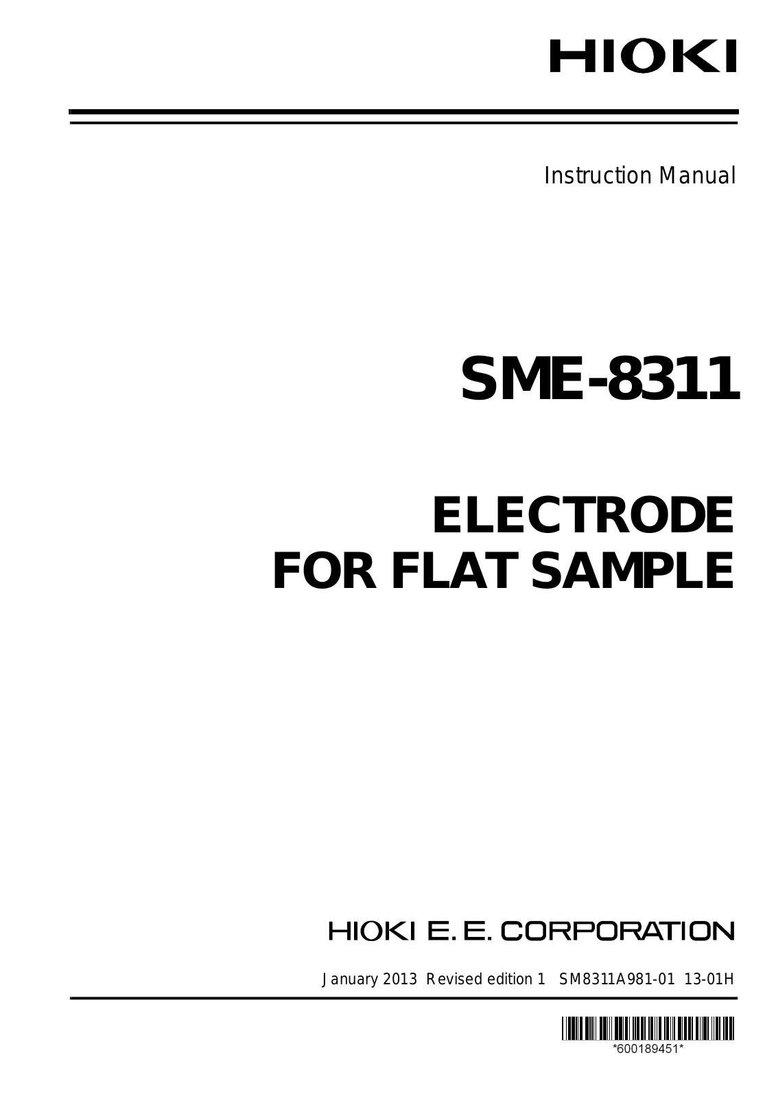 Hioki SME-8311 Instruction Manual
