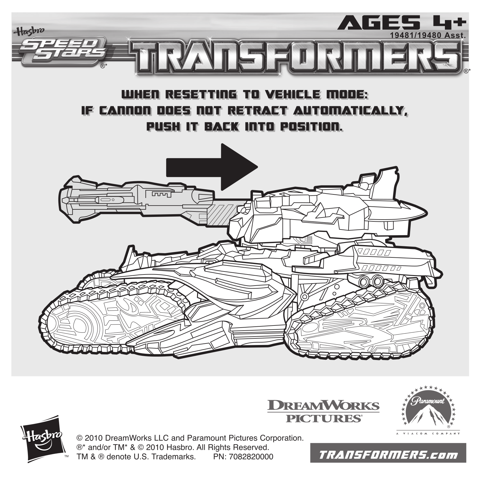 HASBRO Transformers Speed Stars Stealth Megatron User Manual