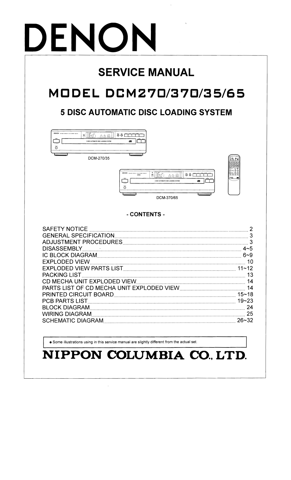 Denon DCM270-35, DCM370-65 Service Manual