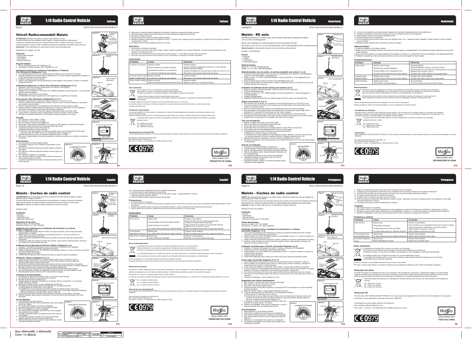 Maisto 81241, 81242, 81243, 81246, 81271 User guide