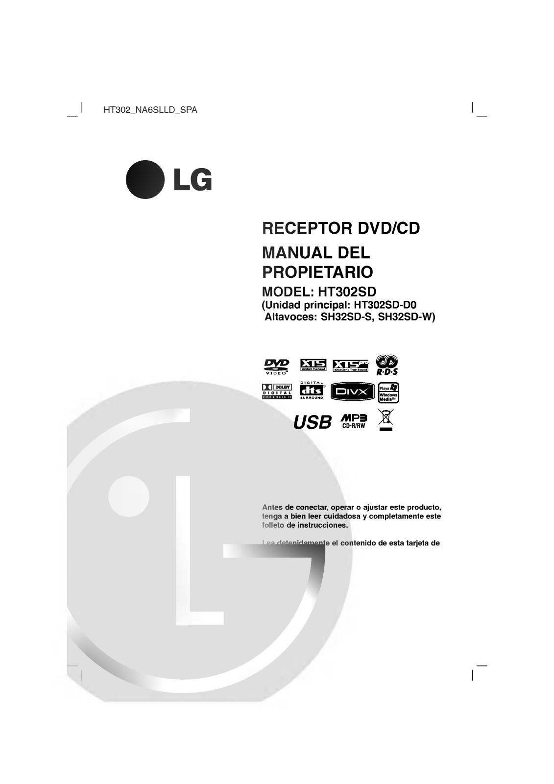 LG HT302SD-D0 User Manual