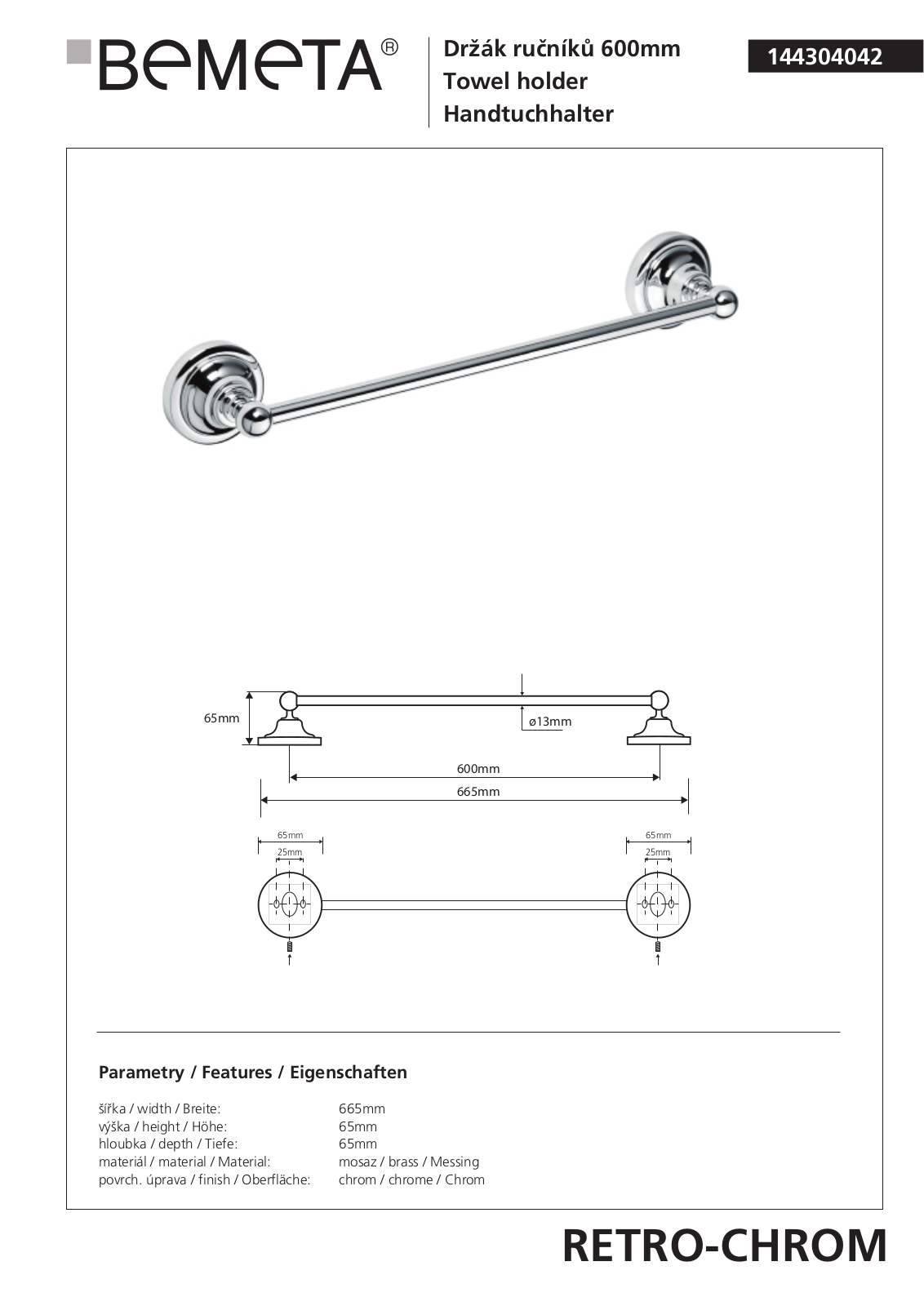 Bemeta RETRO - BRONZ 144304042 User guide - ManualMachine.com