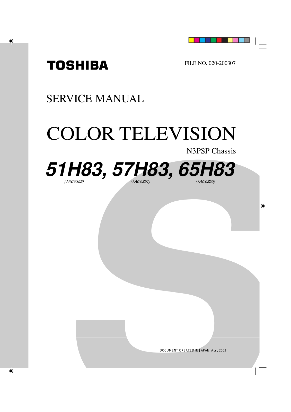 Toshiba 51h83, 57h83, 65h83svm schematic