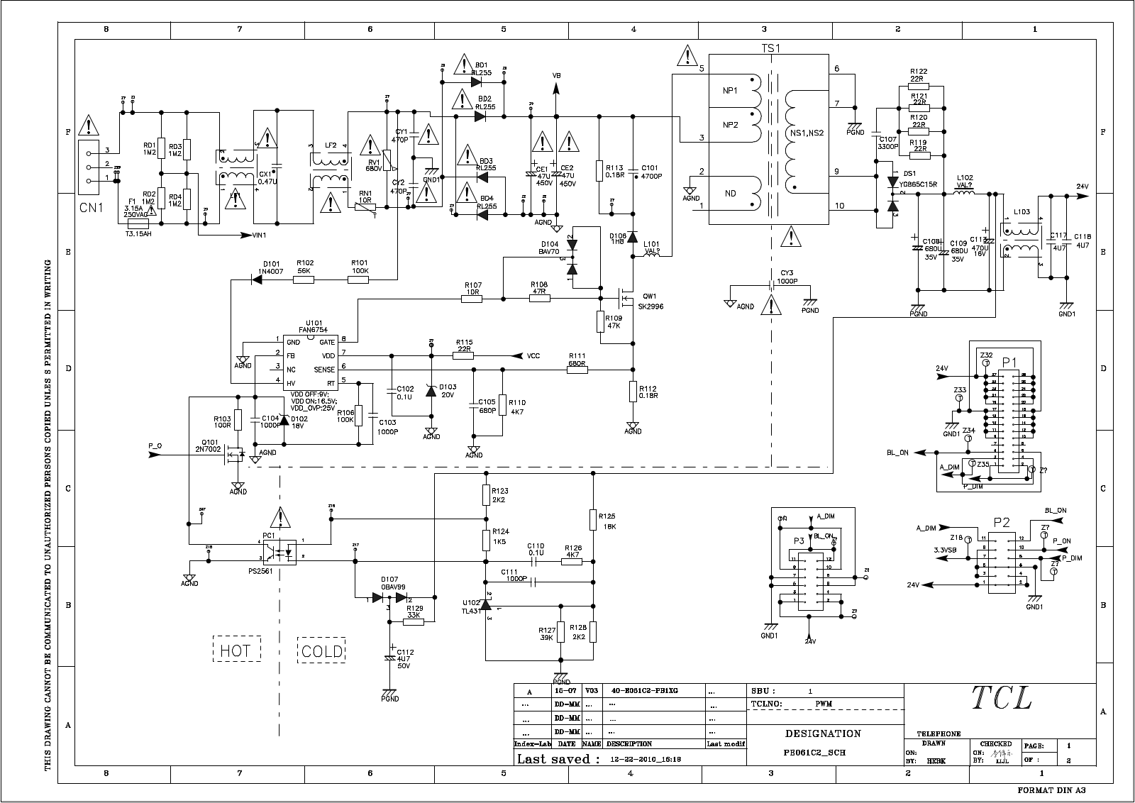 TCL 40-P081CO-PW1XG Schematic