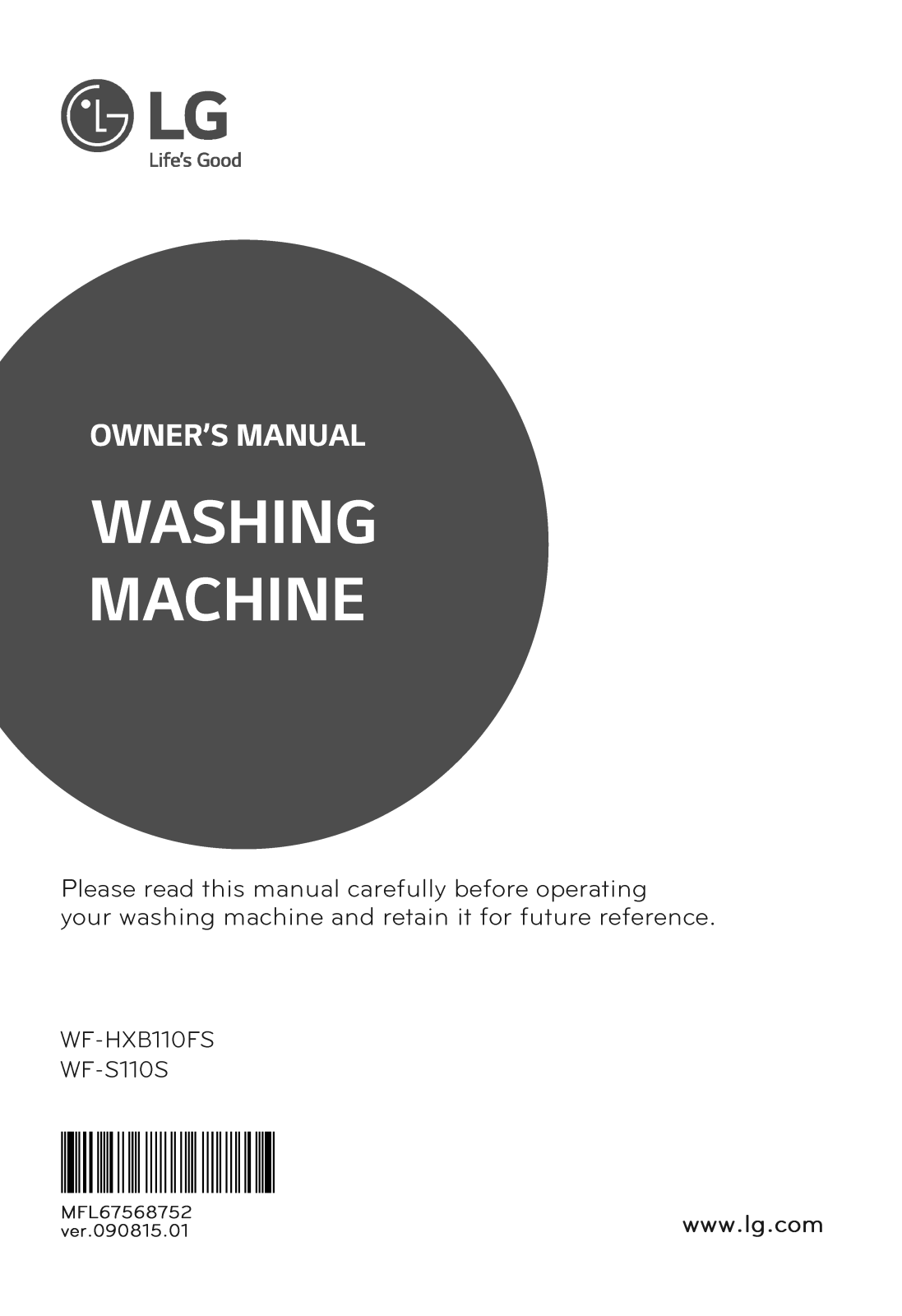 LG WF-S110S Owner’s Manual