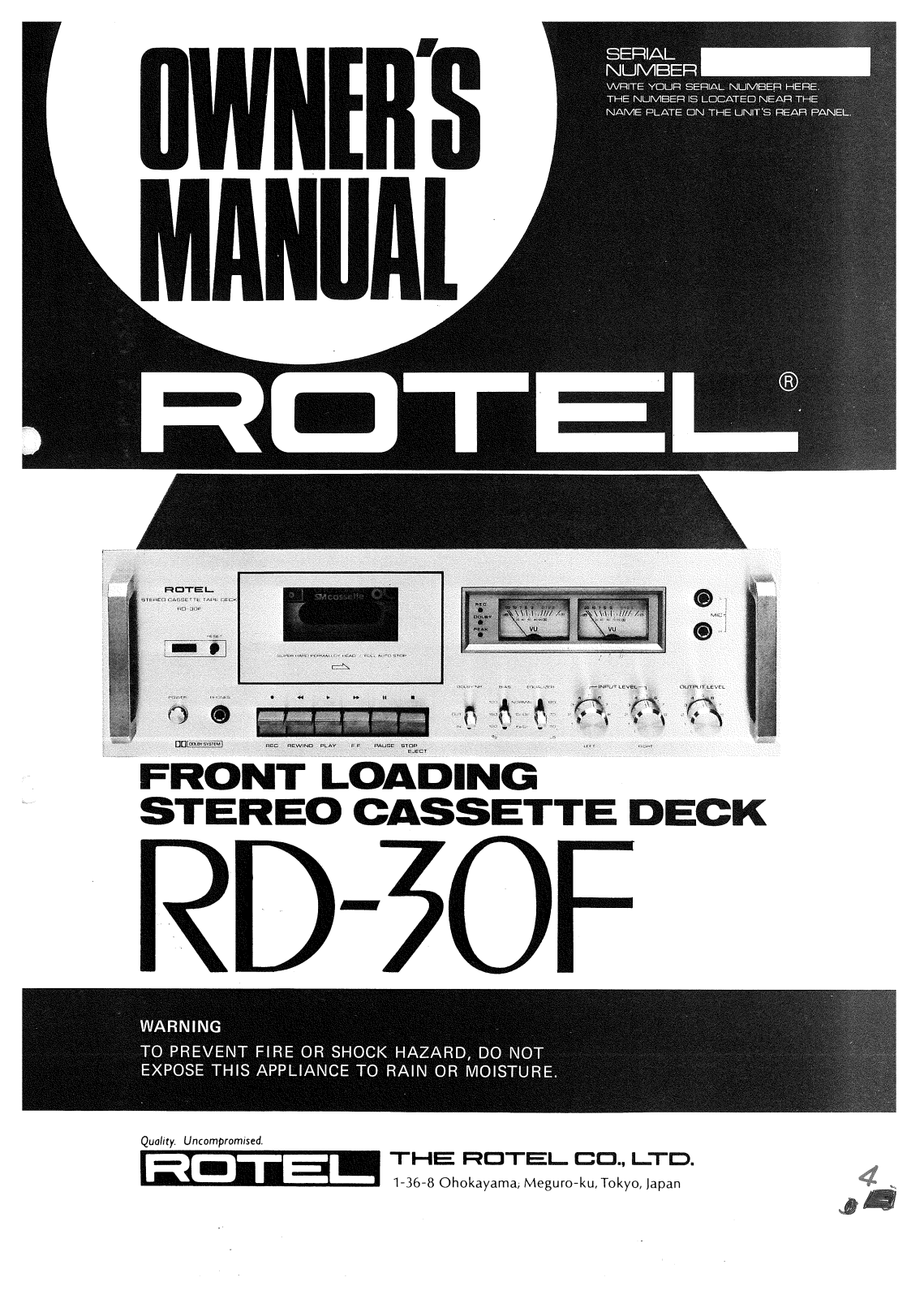 Rotel RD-30F User Manual