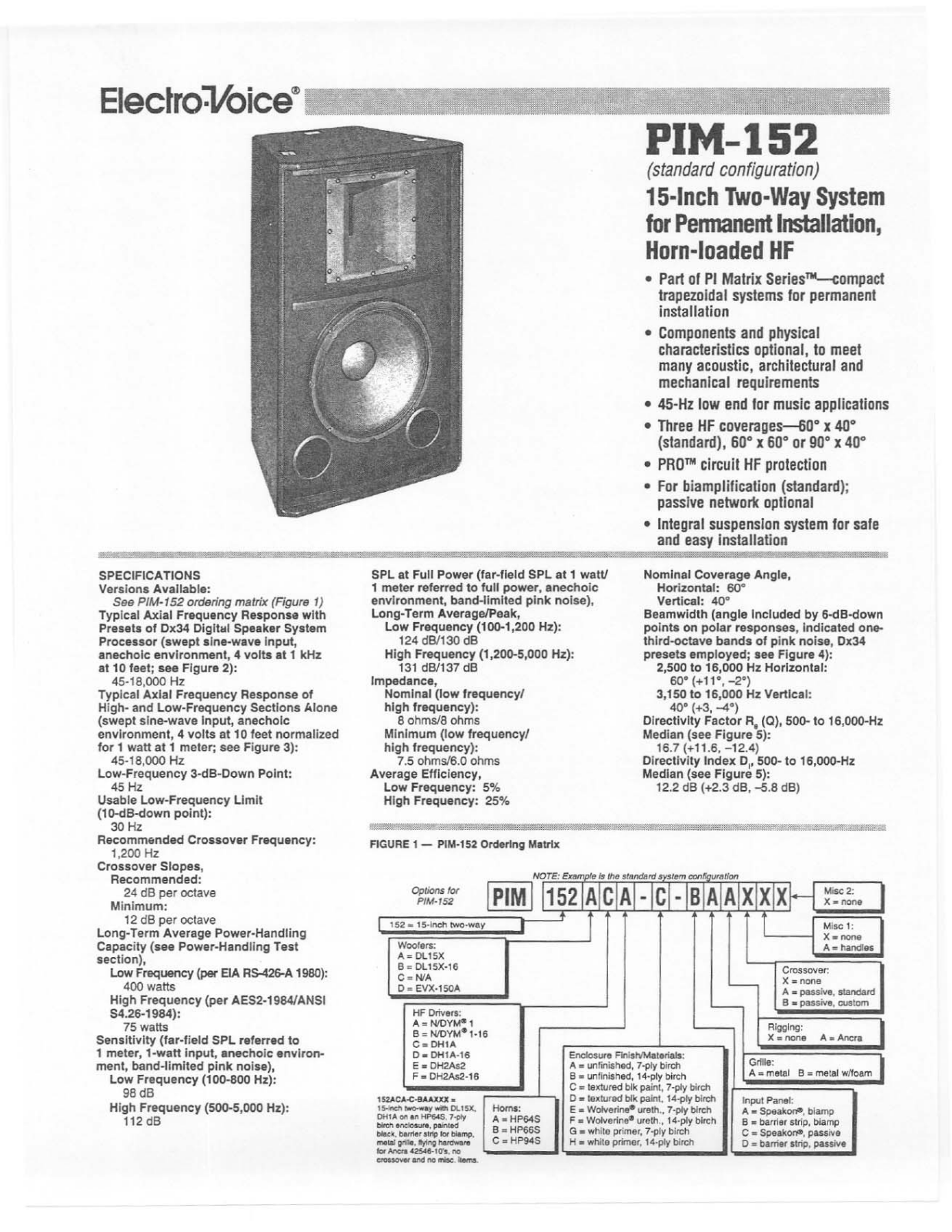 Electro-Voice PIM-152 User Manual