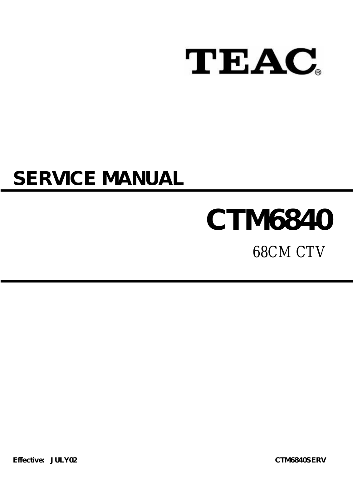 TEAC CTM-6840 Service manual