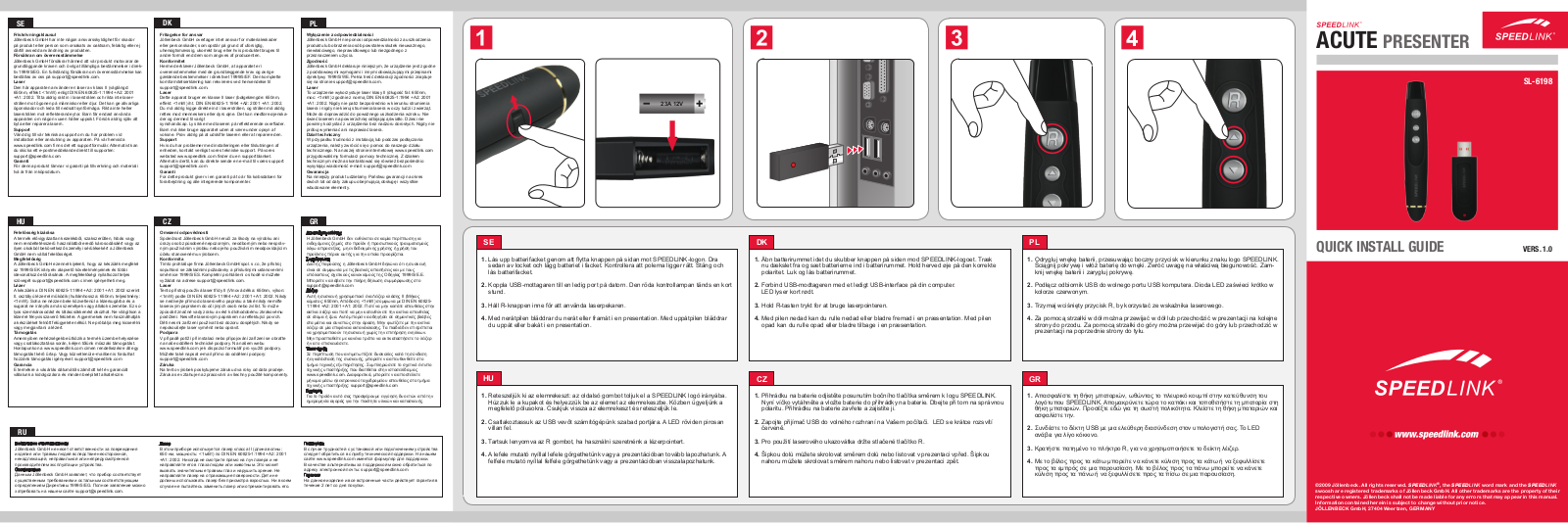 SpeedLink SL-6198 quick install guide