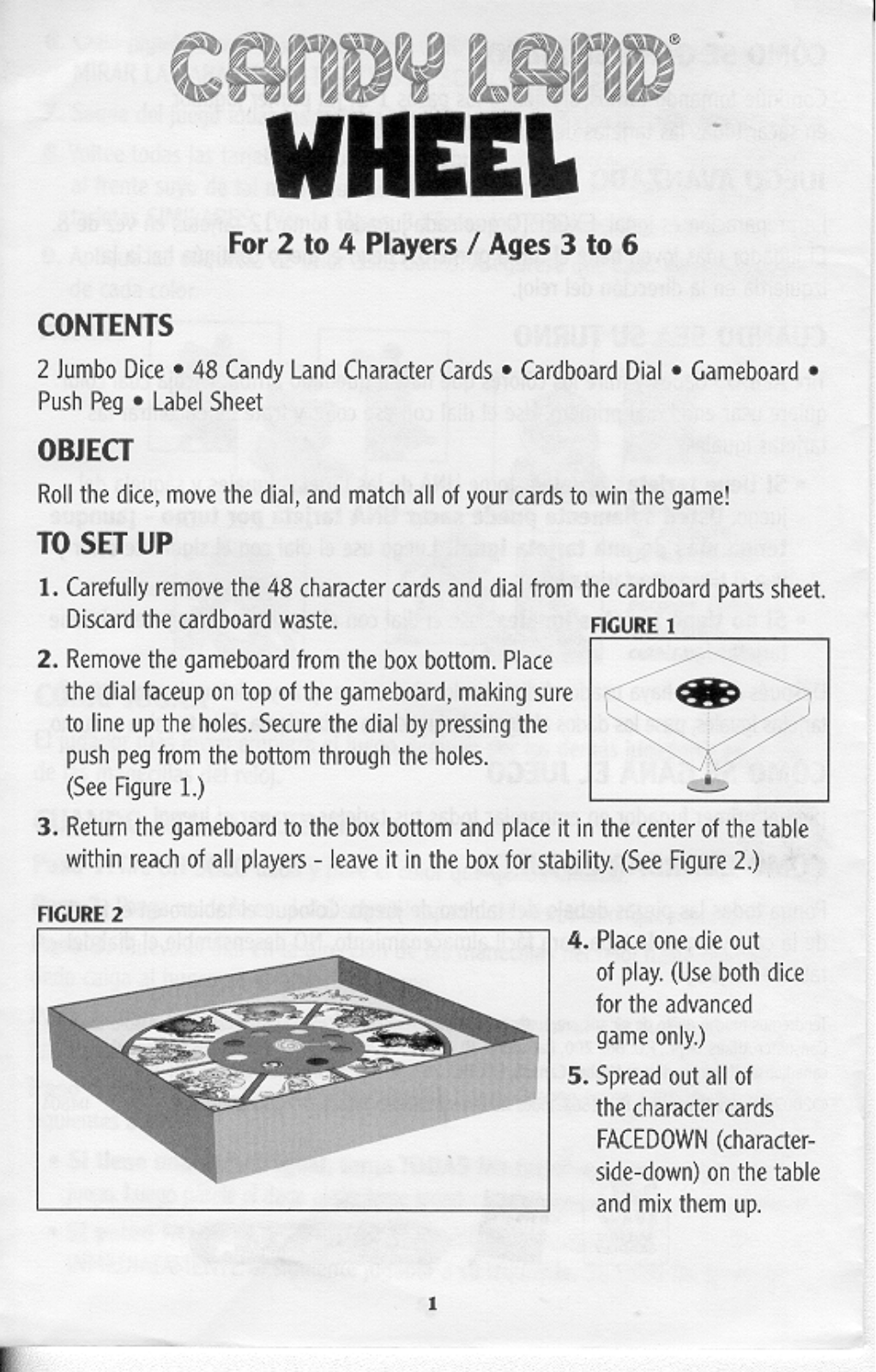 HASBRO Candy Land Wheel User Manual