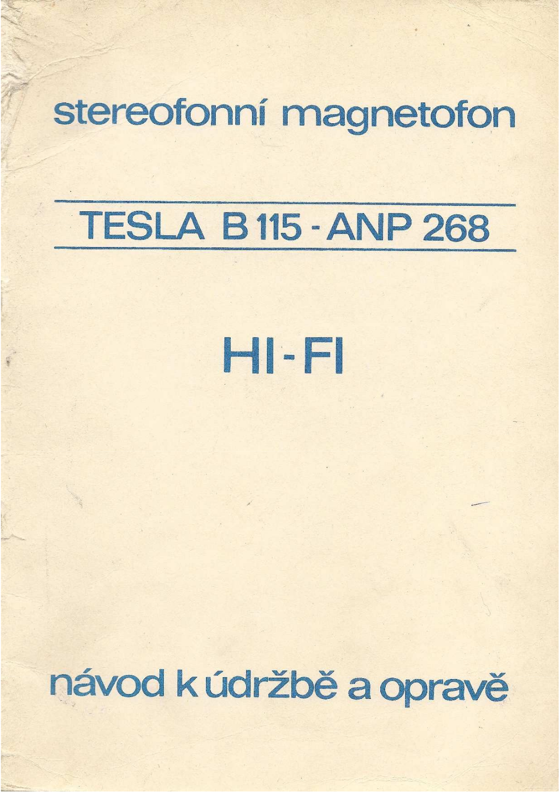 TESLA B115-ANP268 Service manual