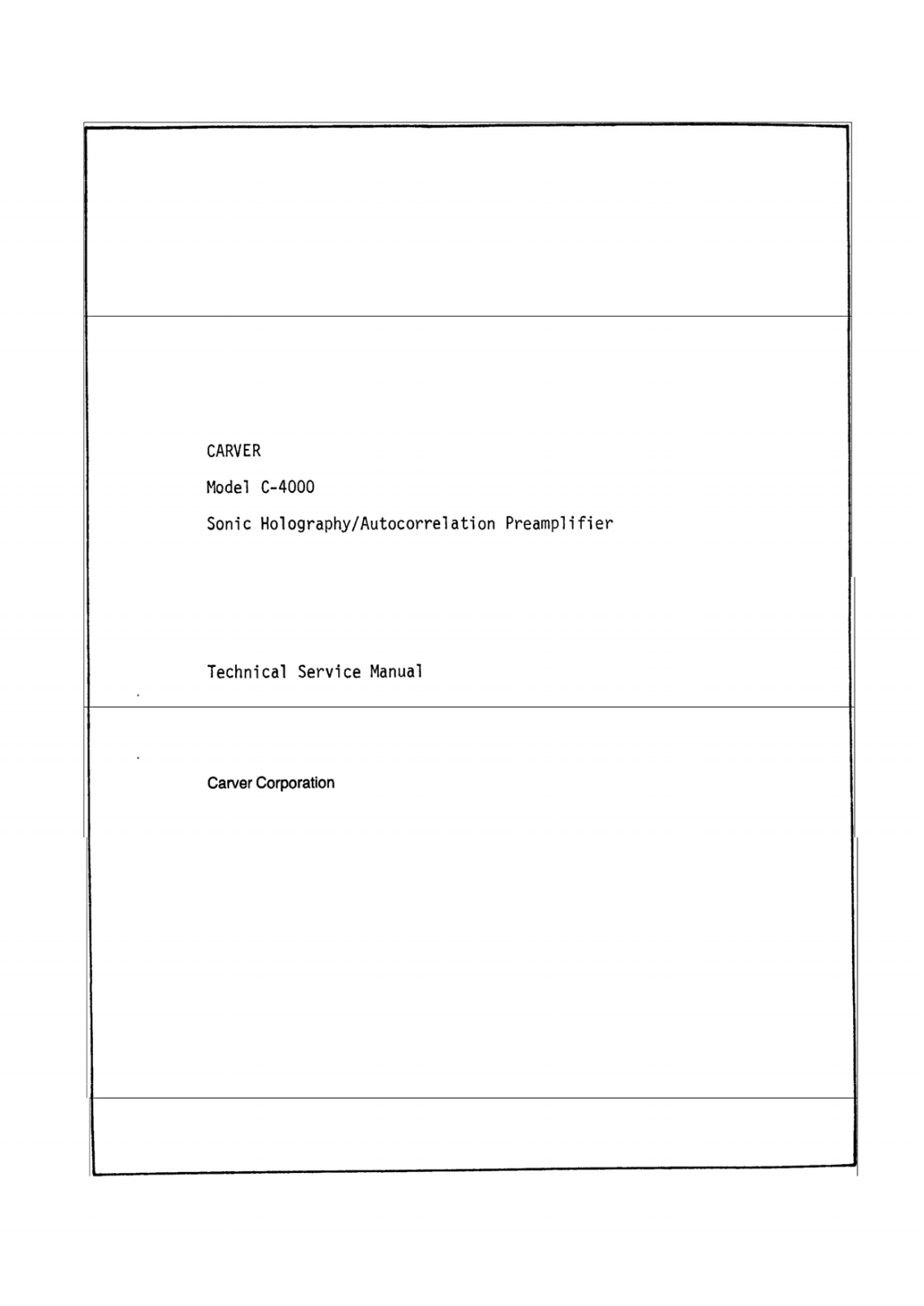 Carver C-4000 Service Manual