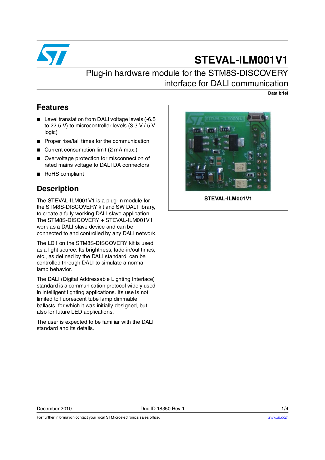 ST ILM001V1 User Manual