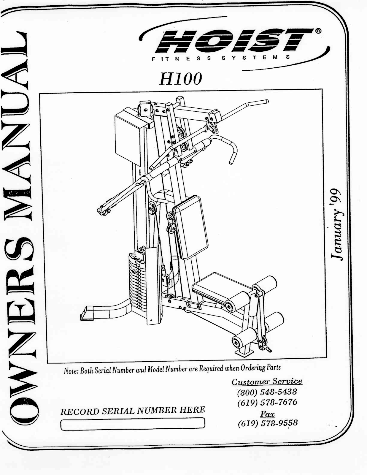 Hoist Fitness H100 User Manual