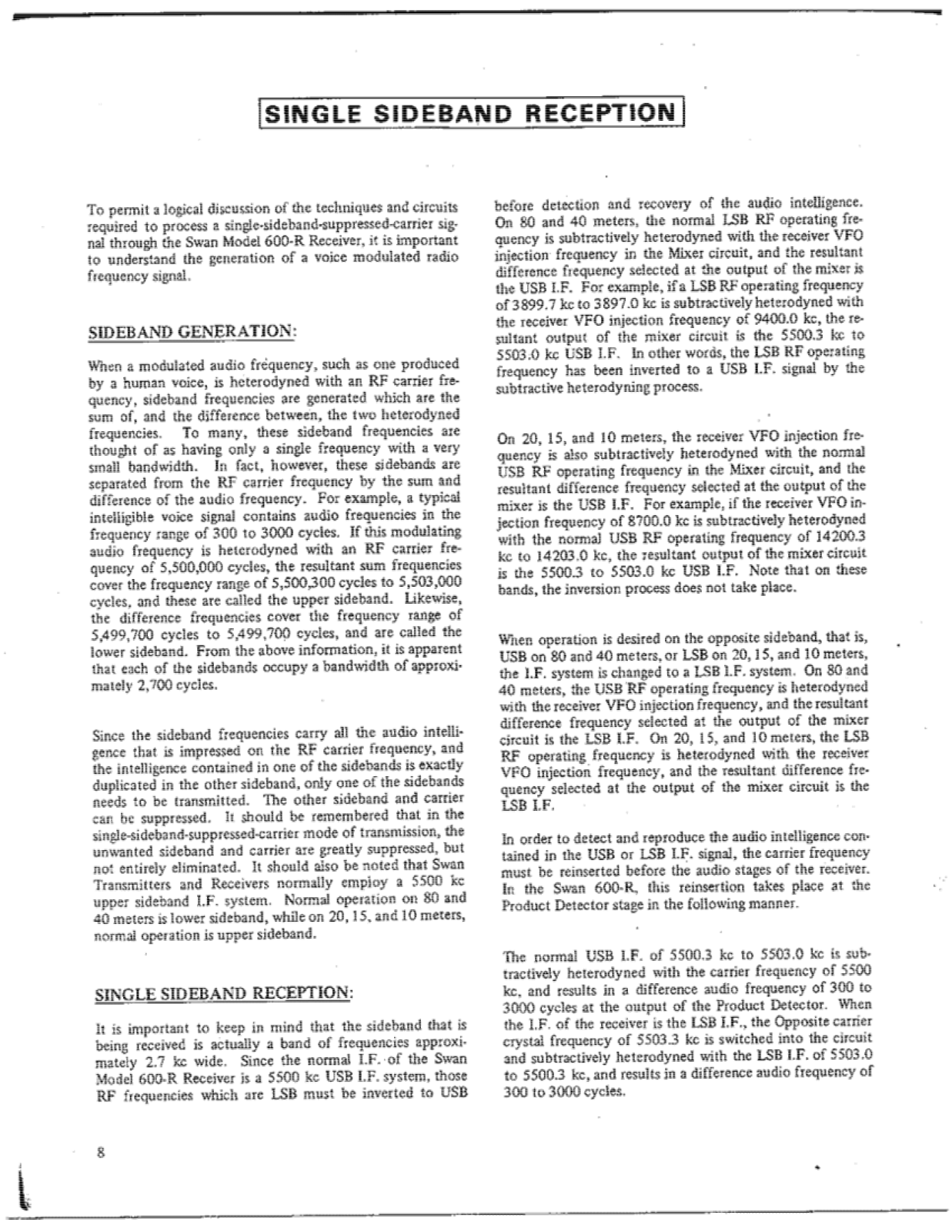 Swan 600-R User Manual (PAGE 09)