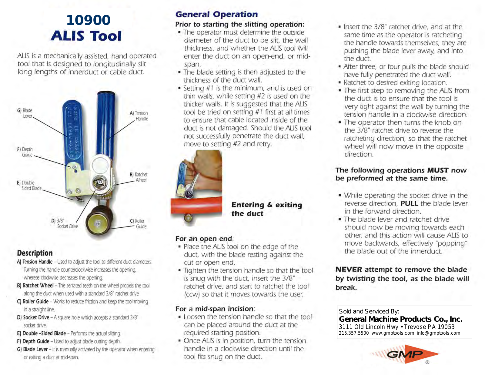 General Machine Products 10900 User Manual