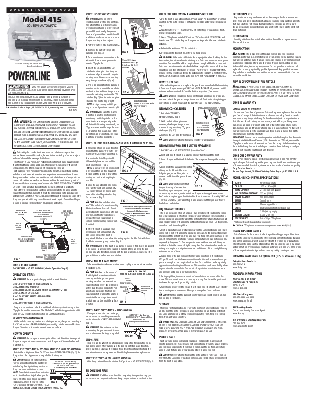 Daisy Powerline Pistol User Manual