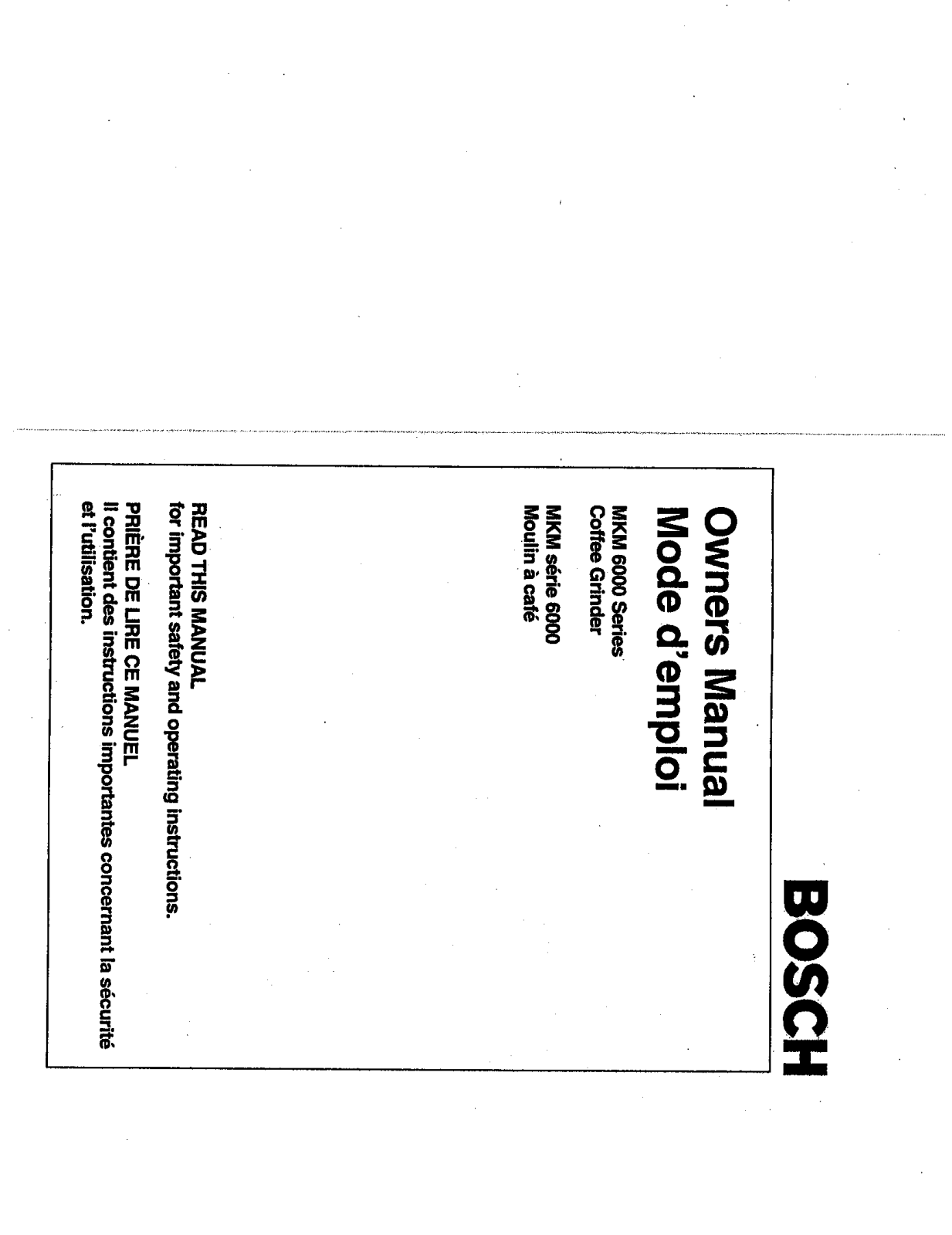 Bosch 6000 User Manual