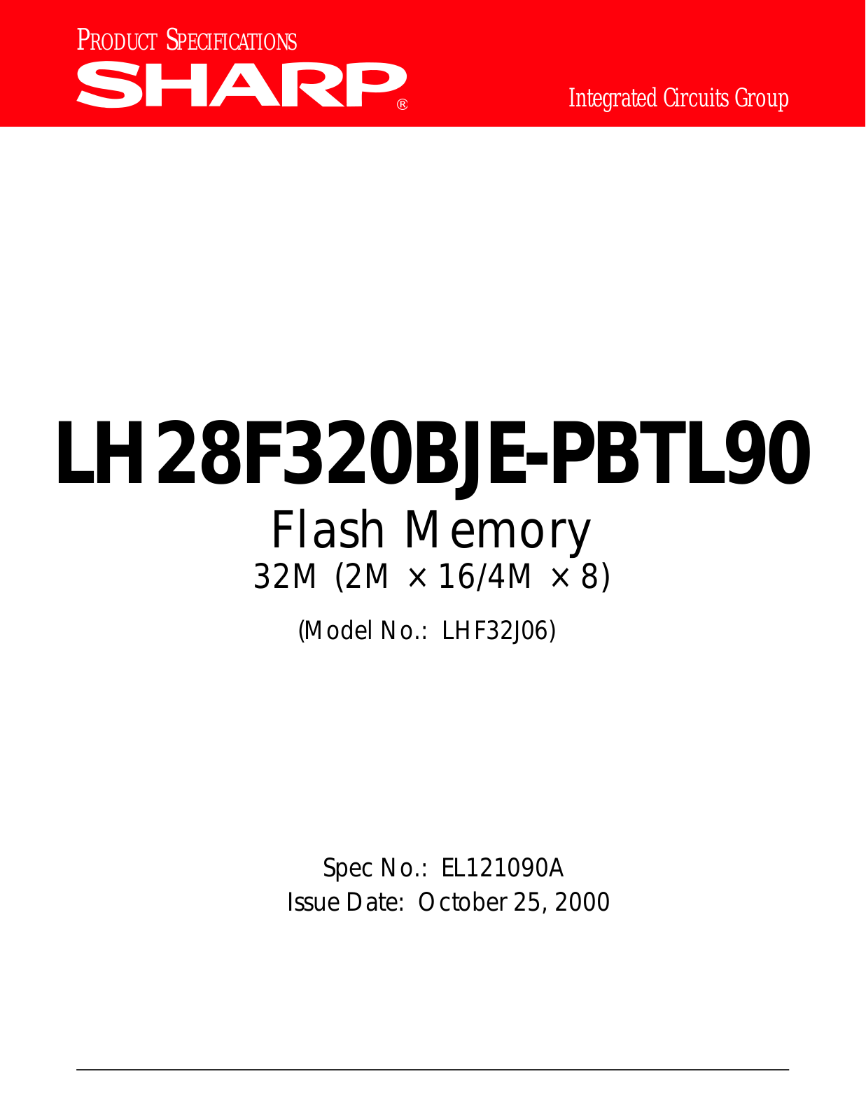 Sharp LH28F320BJE-PBTL90 Datasheet