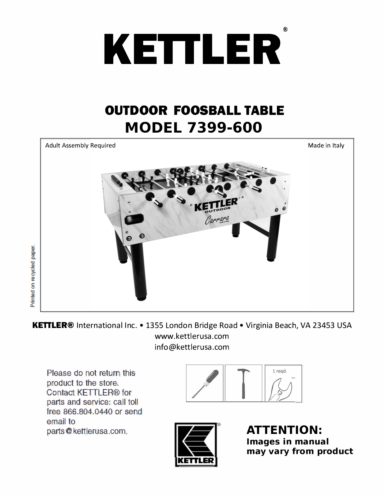 Kettler 7399600 Assembly Guide