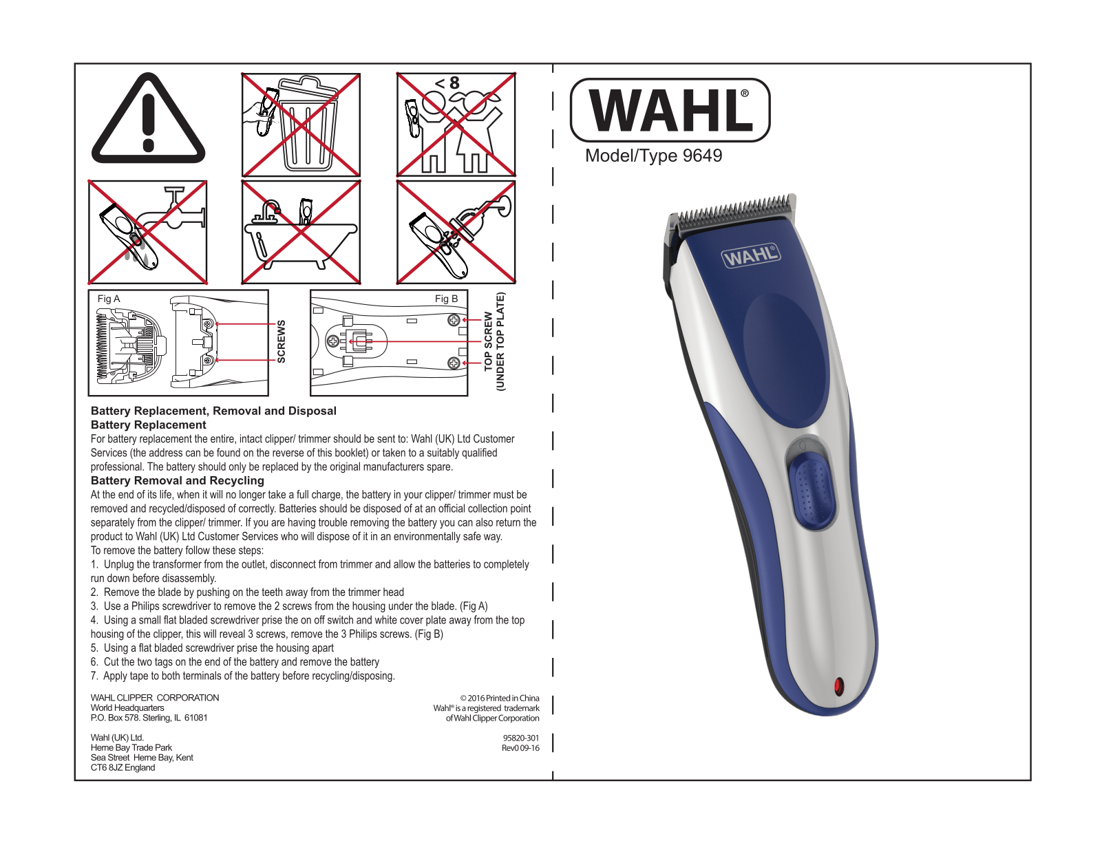 Wahl 9649 User Manual