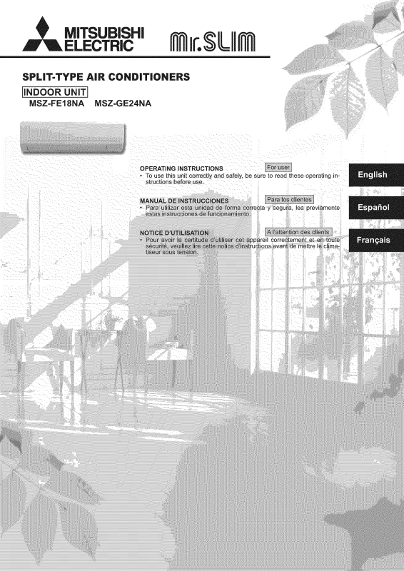 Mitsubishi MSZ-GE24NA Owner’s Manual