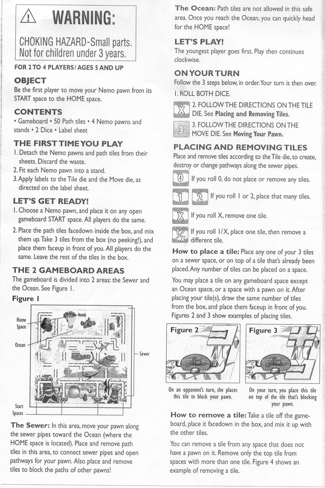 HASBRO FINDING NEMO Game User Manual