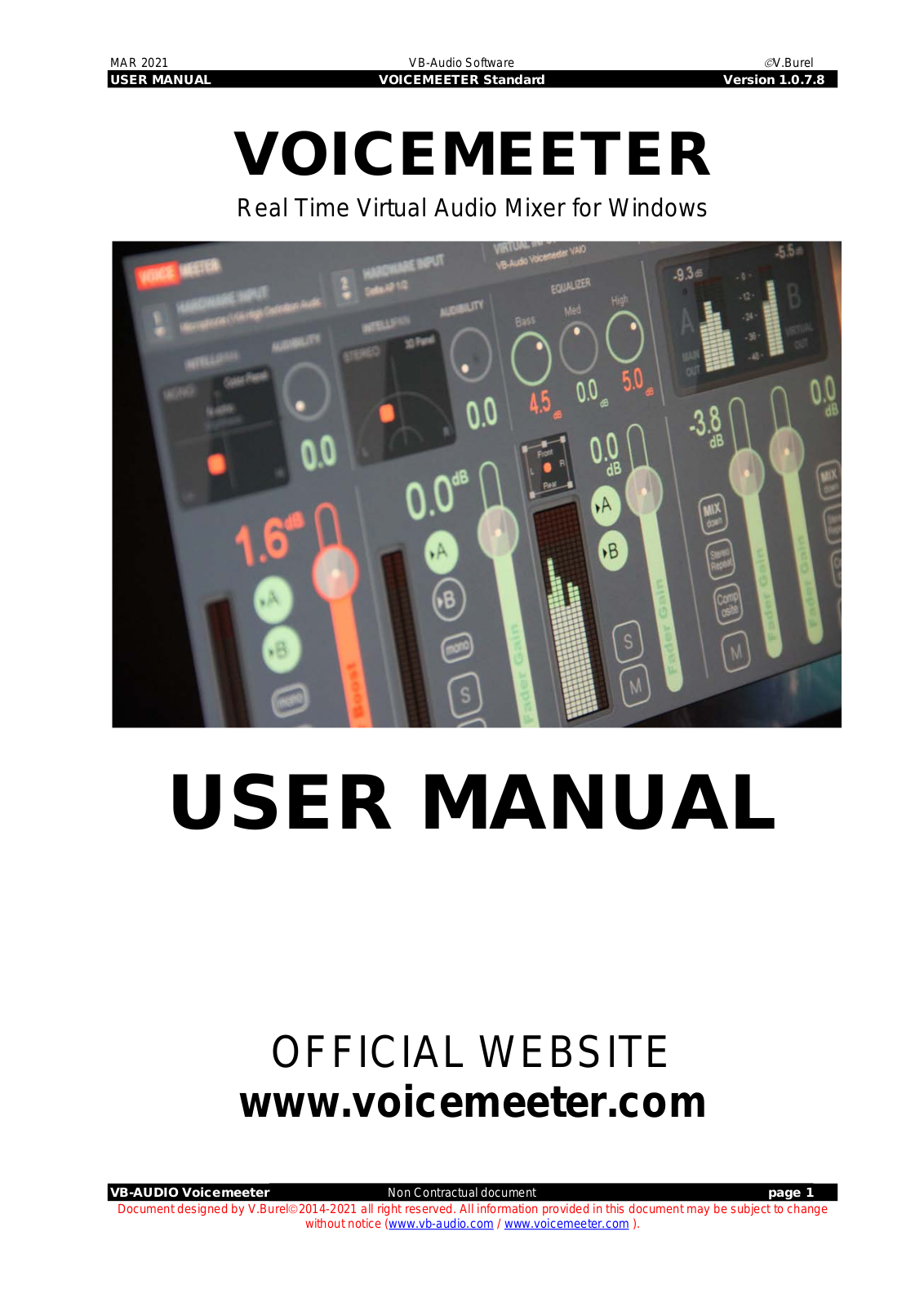 VB-AUDIO VOICEMEETER User Manual