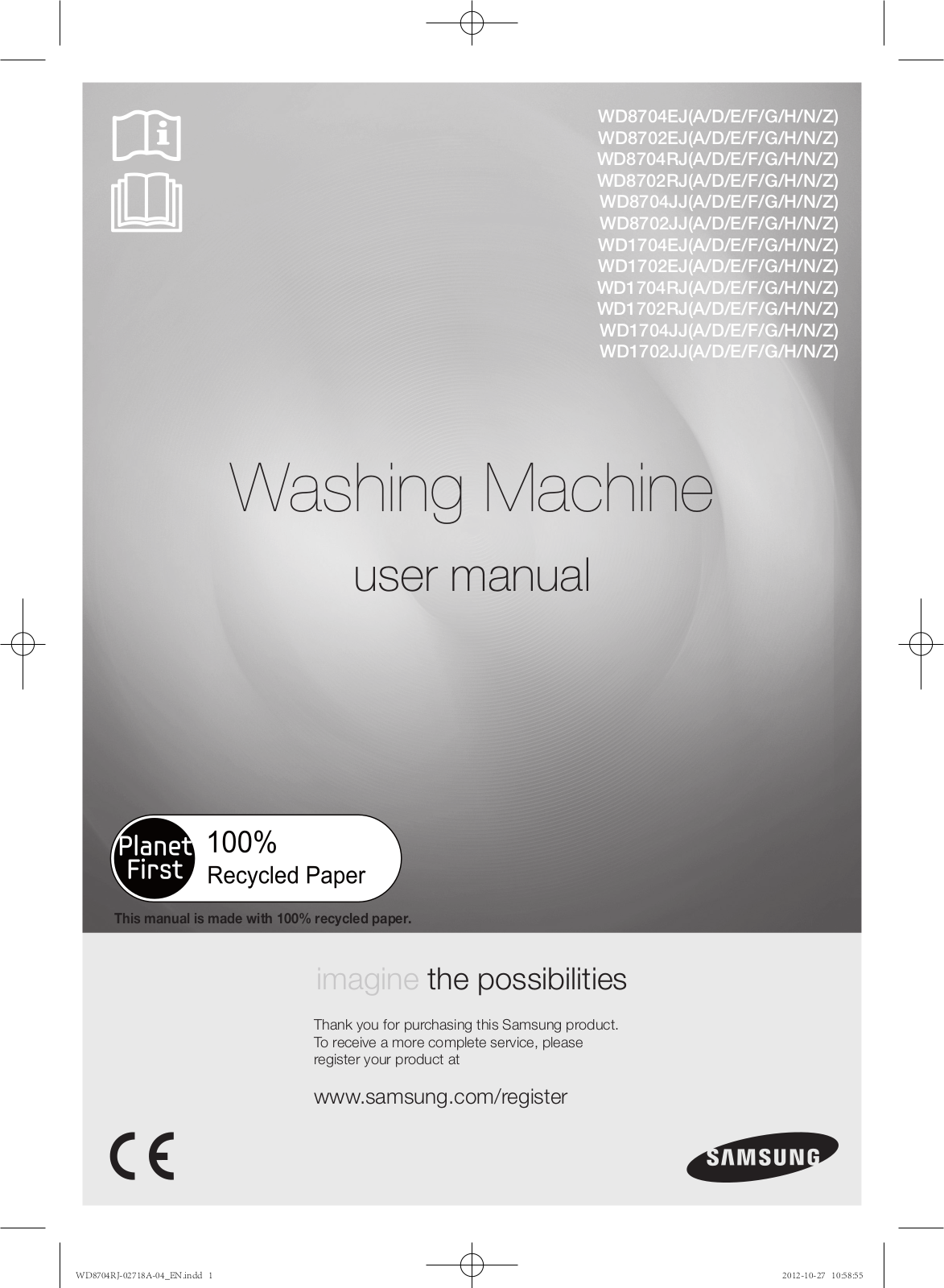 Samsung WD1704RJE2, WD1704RJN2 User Manual