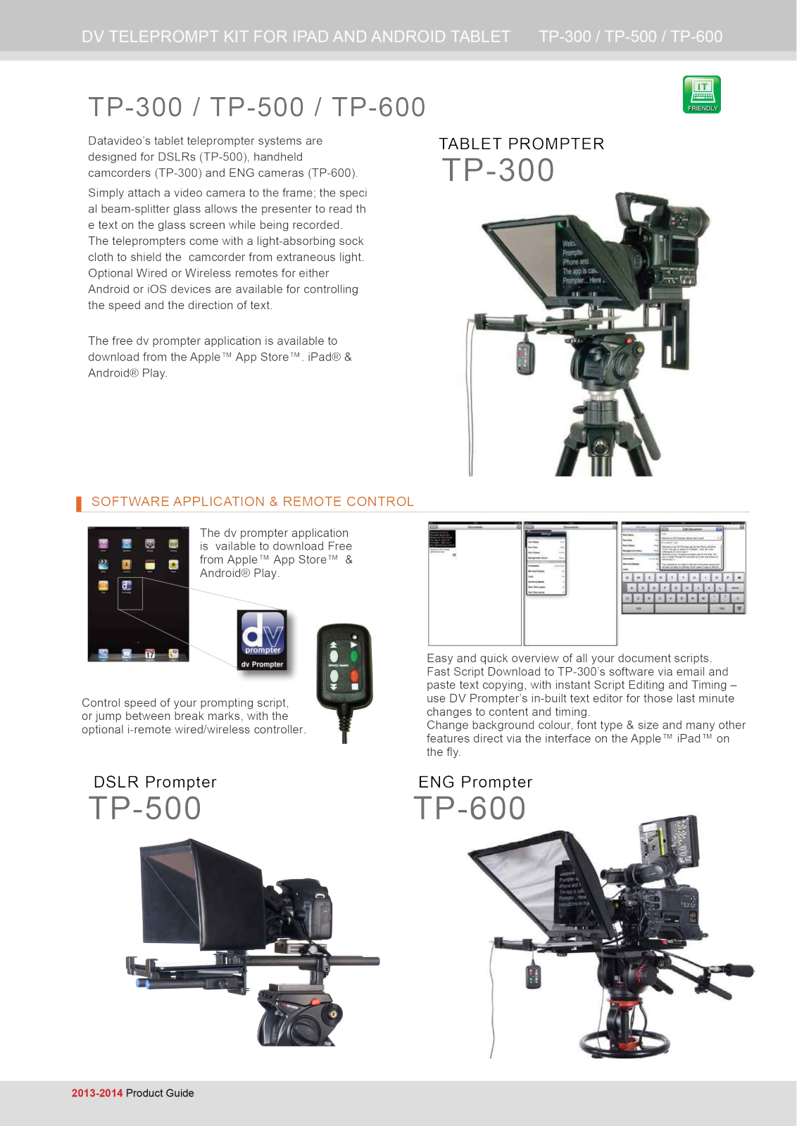 Datavideo TP300-B Data Sheet