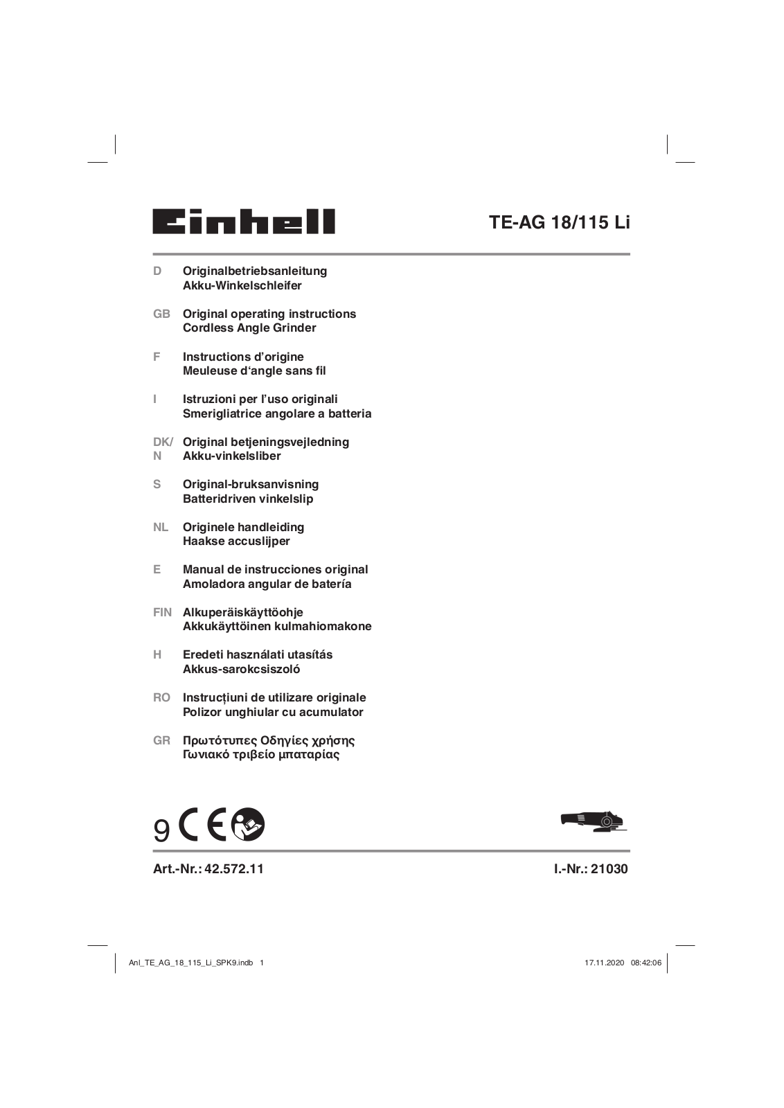 Einhell 4257211 Operating Instructions