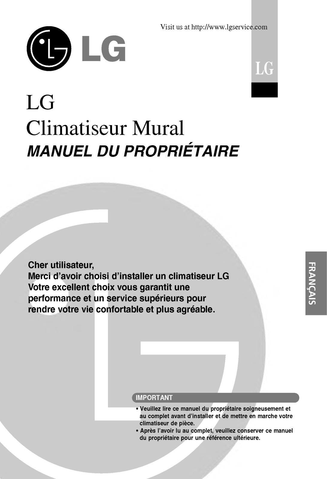 LG A09AWE, A09AWU, A12AWU, A12AWV, C18AWU User Manual