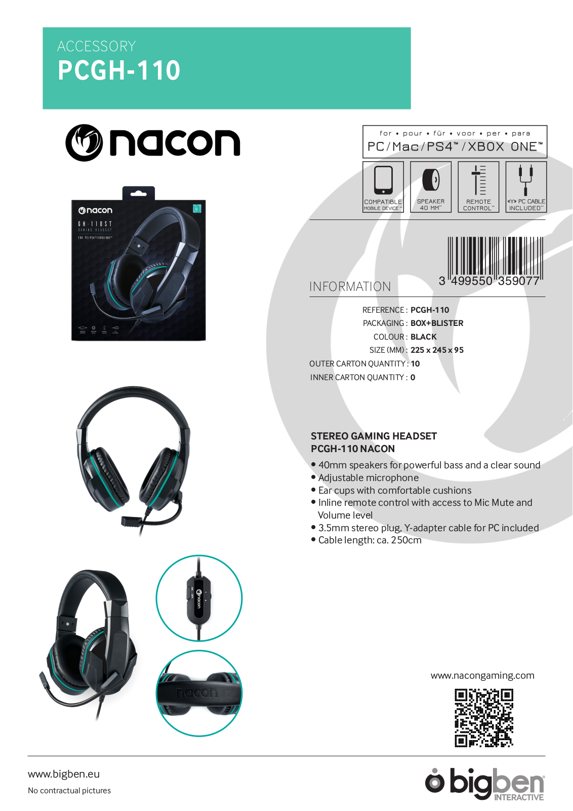 Nacon GH-110ST User Manual