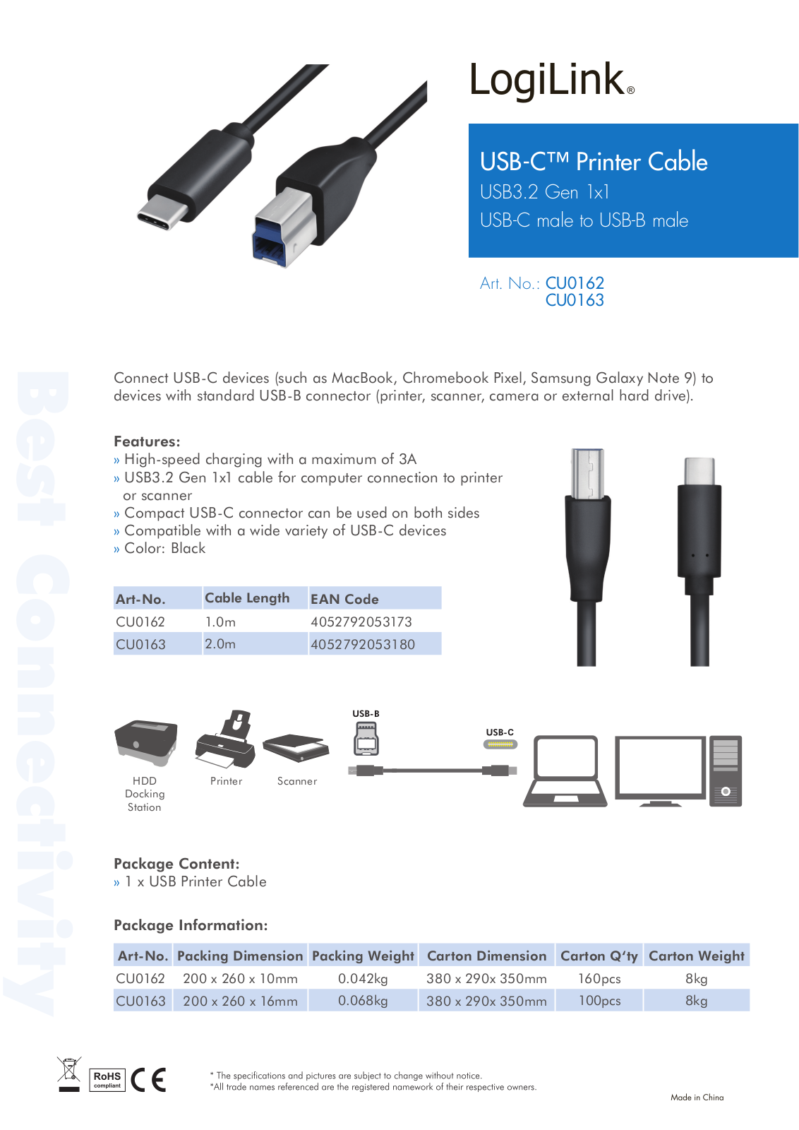 LOGILINK CU0162, CU0163 Datasheet - ManualMachine.com