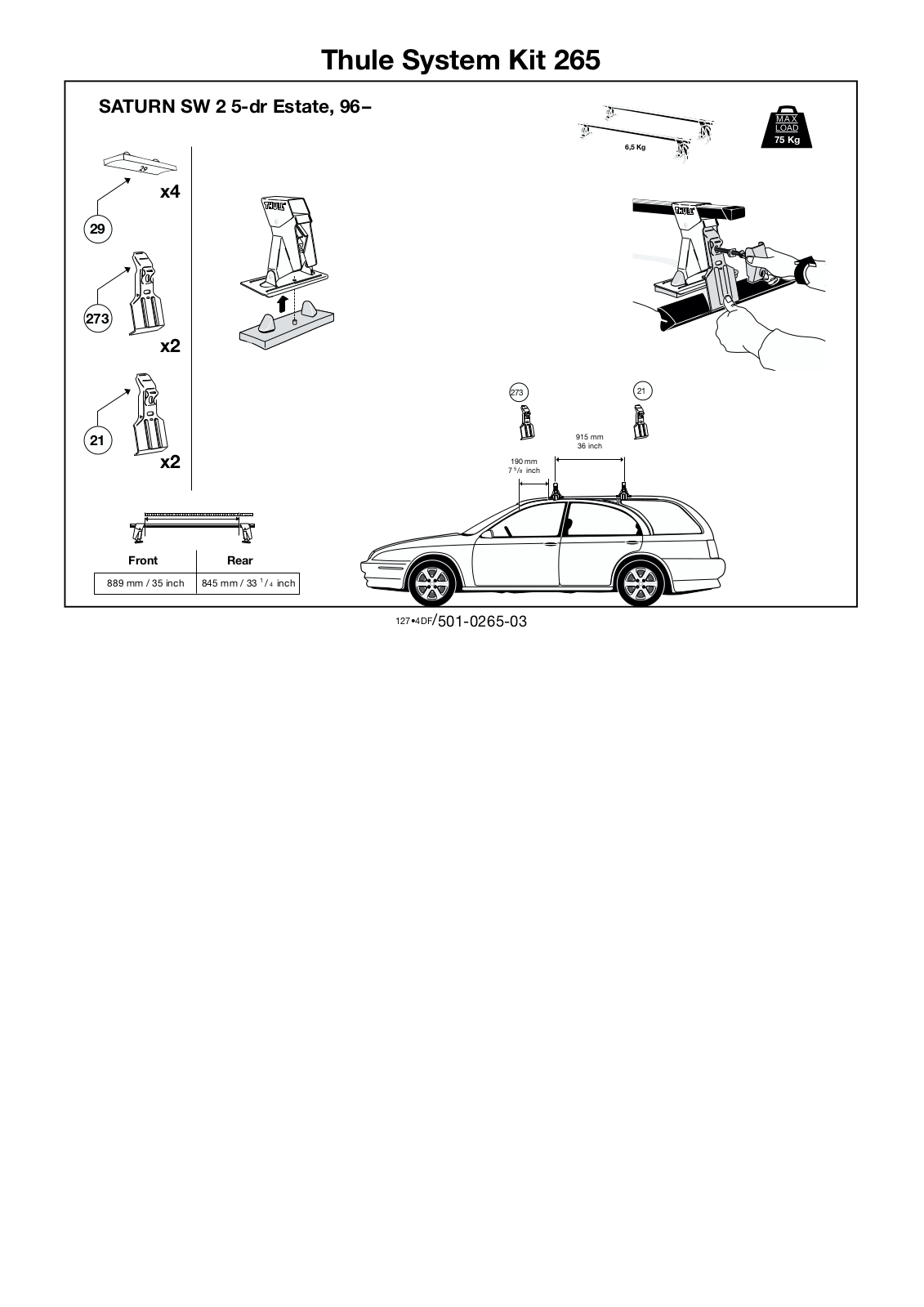 Thule 265 User Manual