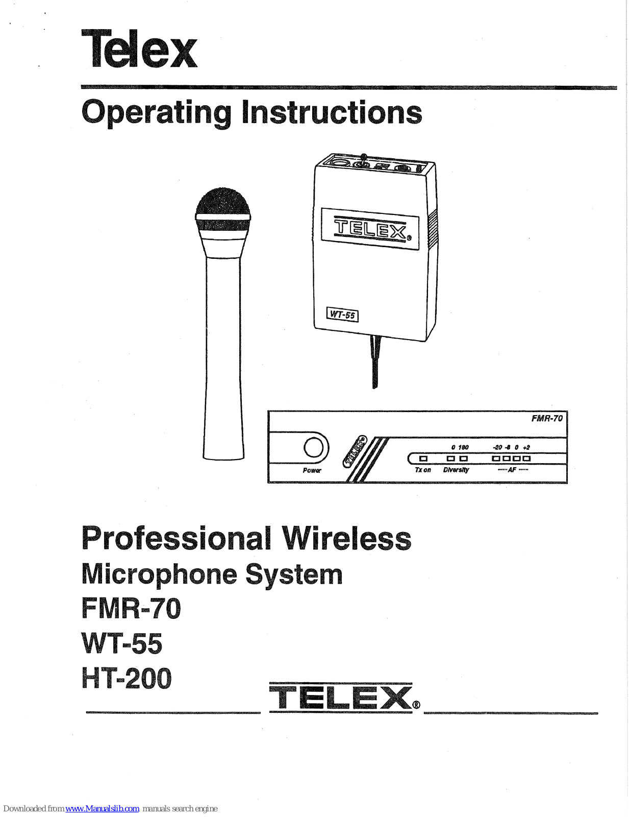 Telex WT-55, HT-200 Operating Instructions Manual