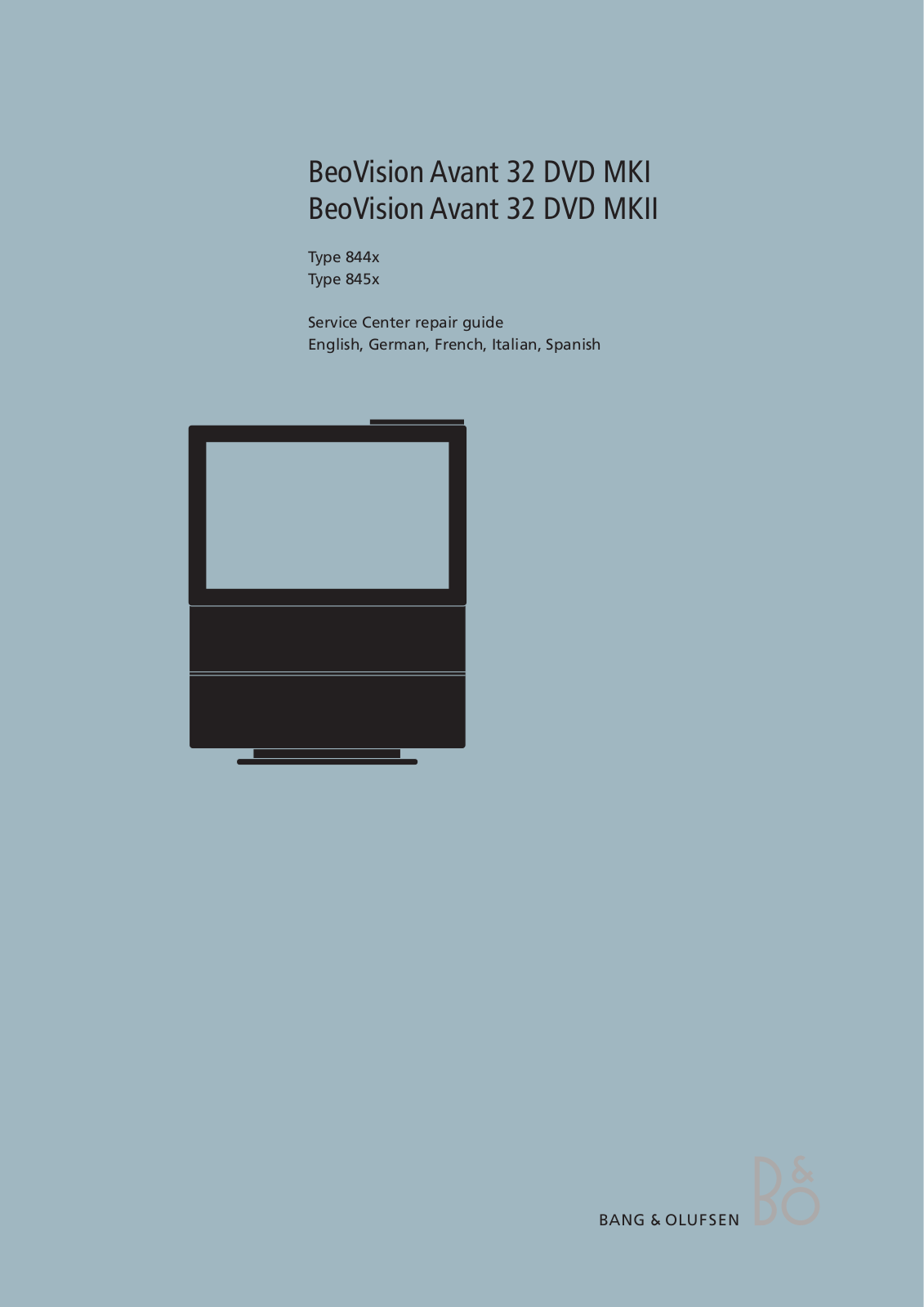 Bang & Olufsen BeoVision Avant 32 DVD MKI Service Manual